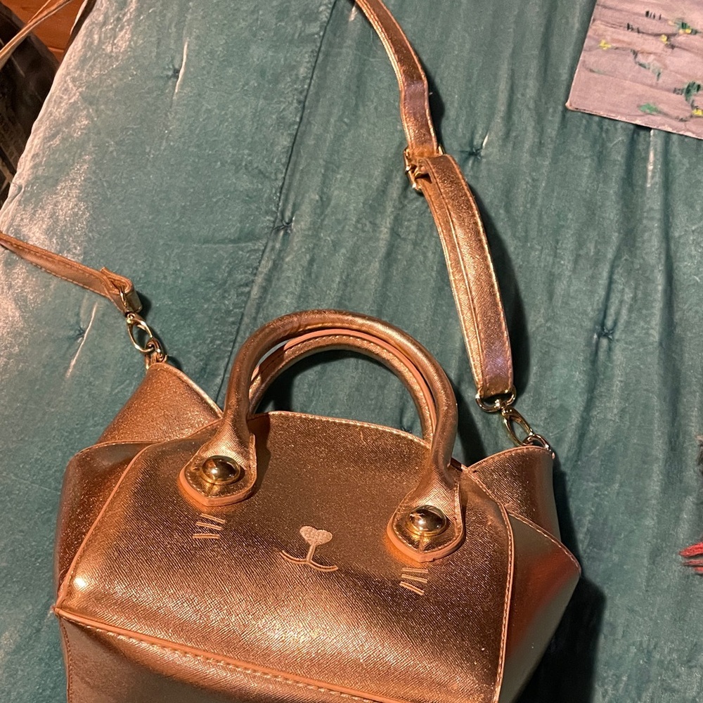 Betsey Johnson Rose Gold Kitty Purse